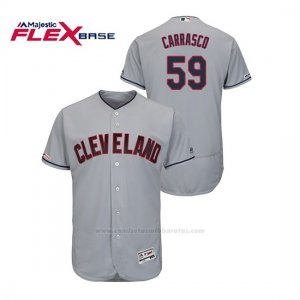 Camiseta Beisbol Hombre Cleveland Indians Carlos Carrasco 150th Aniversario Patch Flex Base Gris