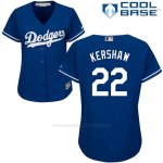 Camiseta Beisbol Mujer Los Angeles Dodgers Clayton Kershaw Cool Base Royal