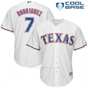 Camiseta Beisbol Hombre Texas Rangers Mens Ivan Rodriguez Blanco Cool Base
