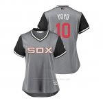 Camiseta Beisbol Mujer Chicago White Sox Yoan Moncada 2018 Llws Players Weekend Yoyo Gris