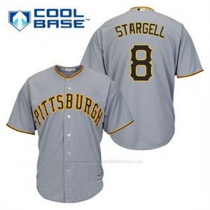 Camiseta Beisbol Hombre Pittsburgh Pirates Willie Stargell 8 Gris Cool Base