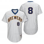 Camiseta Beisbol Hombre Milwaukee Brewers Ryan Braun Blanco 1982 Turn Back The Clock