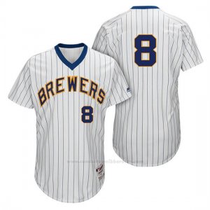 Camiseta Beisbol Hombre Milwaukee Brewers Ryan Braun Blanco 1982 Turn Back The Clock