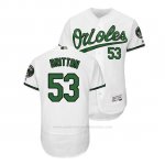 Camiseta Beisbol Hombre Baltimore Orioles Zach Britton Throwback Earth Day Blanco