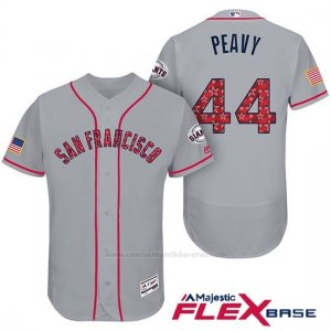 Camiseta Beisbol Hombre San Francisco Giants 2017 Estrellas y Rayas Jake Peavy Gris Flex Base