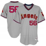 Camiseta Beisbol Hombre Los Angeles Angels Mensangels Kole Calhoun Gris 1977 Turn Back The Clock