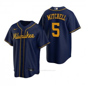 Camiseta Beisbol Hombre Milwaukee Brewers Garrett Mitchell Replica 2020 Azul