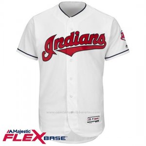 Camiseta Beisbol Hombre Cleveland Indians Blank Blanco Flex Base Autentico Coleccion