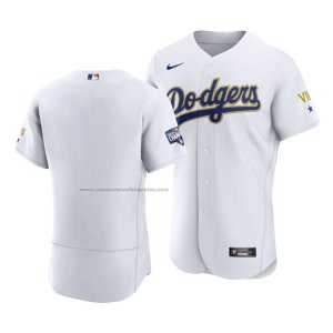 Camiseta Beisbol Hombre Los Angeles Los Angeles Dodgers 2021 Gold Program Autentico Blanco Oro