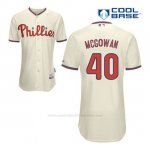 Camiseta Beisbol Hombre Philadelphia Phillies Dustin Mcgowan 40 Crema Alterno Cool Base