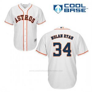 Camiseta Beisbol Hombre Houston Astros Nolan Ryan 34 Blanco 1ª Cool Base