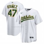Camiseta Beisbol Hombre Oakland Athletics Michel Otanez Primera Replica Blanco
