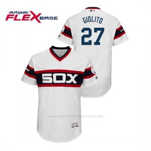 Camiseta Beisbol Hombre Chicago White Sox Lucas Giolito 150th Aniversario Patch Flex Base Blanco