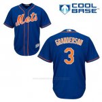 Camiseta Beisbol Hombre New York Mets Curtis Granderson 3 Azul Alterno 1ª Cool Base