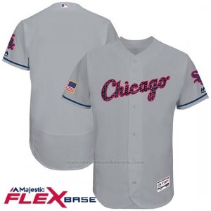 Camiseta Beisbol Hombre Chicago White Sox 2017 Estrellas Y Rayas Gris Flex Base
