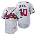 Camiseta Beisbol Hombre Atlanta Braves Mike Soroka Cooperstown Collection Autentico Blanco