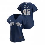 Camiseta Beisbol Mujer New York Yankees Gerrit Cole 2020 Replica Alterno Azul