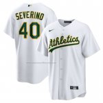 Camiseta Beisbol Hombre Oakland Athletics Luis Severino Primera Replica Blanco