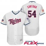 Camiseta Beisbol Hombre Minnesota Twins 2017 Estrellas y Rayas Ervin Santana Blanco Flex Base