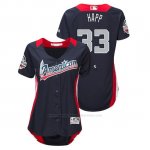 Camiseta Beisbol Mujer All Star Game J.a. Happ 2018 1ª Run Derby American League Azul
