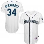 Camiseta Beisbol Hombre Seattle Mariners 34 Felix Hernandez Blanco 1ª 6300