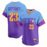 Camiseta Beisbol Hombre Colorado Rockies Kris Bryant 2025 City Connect Limited Azul Violeta