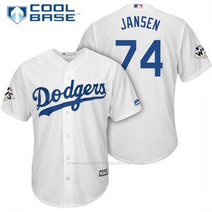 Camiseta Beisbol Hombre Los Angeles Dodgers 2017 World Series Kenley Jansen Blanco Cool Base