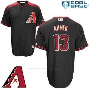 Camiseta Beisbol Hombre Arizona Diamondbacks 13 Nick Ahmed Negro Cool Base