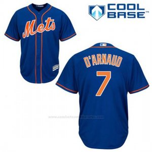 Camiseta Beisbol Hombre New York Mets Travis D'arnaud 7 Azul Alterno 1ª Cool Base