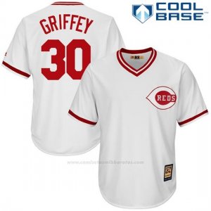 Camiseta Beisbol Hombre Cincinnati Reds Ken Griffey 30 Autentico Coleccion Blanco Cool Base Cooperstown