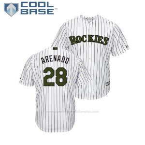 Camiseta Beisbol Hombre Rockies Nolan Arenado 2018 Dia de los Caidos Cool Base Blanco