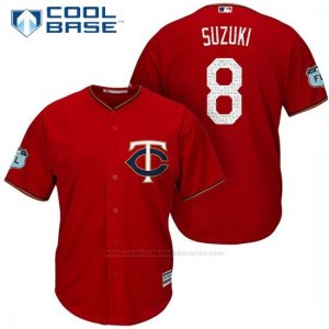 Camiseta Beisbol Hombre Minnesota Twins Kurt Suzuki Scarlet 2017 Entrenamiento de Primavera Cool Base Jugador