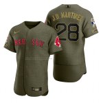 Camiseta Beisbol Hombre Boston Red Sox J.d. Martinez Camuflaje Digital Verde 2021 Salute To Service