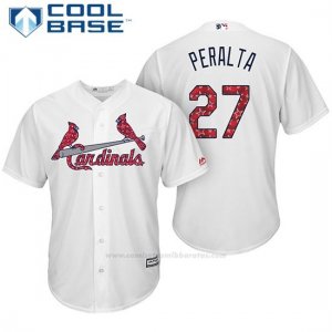 Camiseta Beisbol Hombre St. Louis Cardinals 2017 Estrellas y Rayas Jhonny Peralta Blanco Cool Base