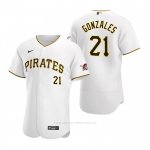 Camiseta Beisbol Hombre Pittsburgh Pirates Nick Gonzales Autentico Primera Blanco