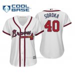 Camiseta Beisbol Mujer Atlanta Braves Mike Soroka Cool Base Majestic Home 2019 Blanco