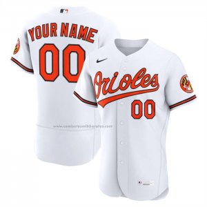 Camiseta Beisbol Hombre Baltimore Orioles Primera Autentico Personalizada Blanco1