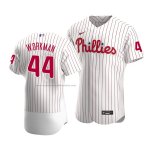 Camiseta Beisbol Hombre Philadelphia Phillies Brandon Workman Autentico Primera Blanco