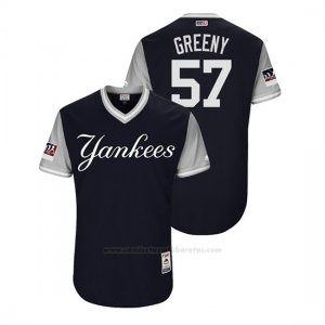 Camiseta Beisbol Hombre New York Yankees Chad Green 2018 Llws Players Weekend Greeny Azul