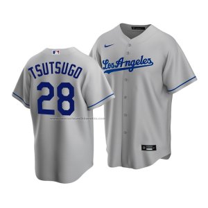 Camiseta Beisbol Hombre Los Angeles Dodgers Yoshitomo Tsutsugo Replica Gris