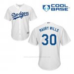 Camiseta Beisbol Hombre Los Angeles Dodgers Maury Wills 30 Blanco 1ª Cool Base