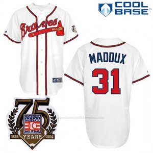 Camiseta Beisbol Hombre Atlanta Braves 75 Aniversario 31 Maddux Conmemorativo Cool Base