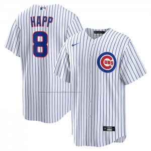 Camiseta Beisbol Hombre Chicago Cubs Ian Happ Primera Replica Blanco