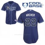 Camiseta Beisbol Hombre Tampa Bay Rays Chris Archer 22 Azul Azul Alterno Cool Base