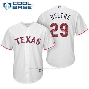 Camiseta Beisbol Hombre Texas Rangers 2017 Estrellas y Rayas Adrian Beltre Blanco Cool Base