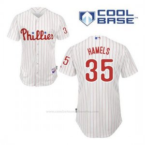 Camiseta Beisbol Hombre Philadelphia Phillies Cole Hamels 35 Blanco 1ª Cool Base