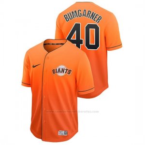 Camiseta Beisbol Hombre San Francisco Giants Madison Bumgarner Fade Autentico Naranja