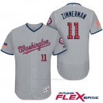 Camiseta Beisbol Hombre Washington Nationals 2017 Estrellas y Rayas Ryan Zimmerman Gris Flex Base