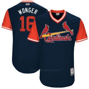 Camiseta Beisbol Hombre St. Louis Cardinals 16 Wonger Players Weekend 2017 Personalizada Azul
