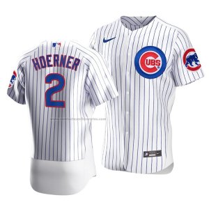 Camiseta Beisbol Hombre Chicago Cubs Nico Hoerner Autentico Primera Blanco